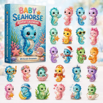 Baby Seahorse Advent Calendar 2026 - 24-Day Countdown, Acrylic Charms Every Day Bring New Suprises