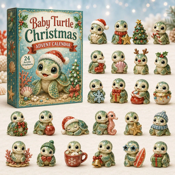 Baby Turtle Chrismast Advent Calendar 2026 - 24-Day Countdown, Acrylic Charms Every Day Bring New Suprises
