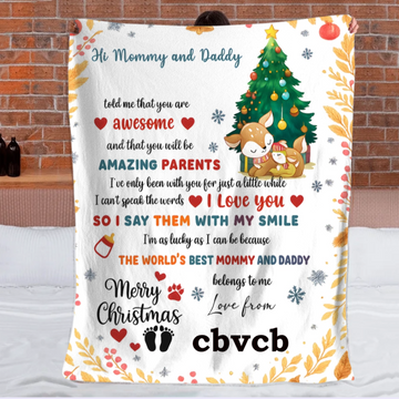 Baby Dear We Love You Custom Blanket – Personalized Names - A Gift For Baby, Kids, Children