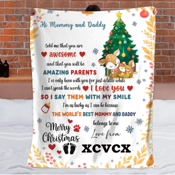 Baby Dear We Love You Custom Blanket – Personalized Names - A Gift For Baby, Kids, Children