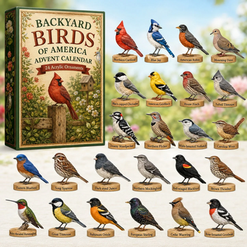 Backyard Birds of America Advent Calendar 2026 - 24-Day Countdown, Acrylic Charms Every Day Bring New Suprises