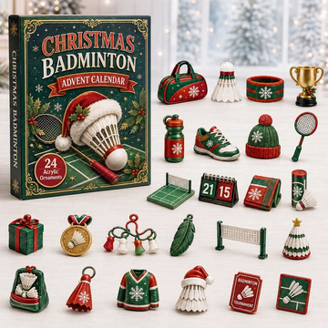 Badminton Christmas Advent Calendar 2026 - 24-Day Countdown, Acrylic Charms Every Day Bring New Suprises