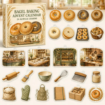 Bagel Baking Advent Calendar 2026 - 24-Day Countdown, Acrylic Charms