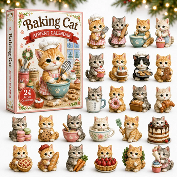 Baking Cat Advent Calendar 2026 - 24-Day Countdown, Acrylic Charms Every Day Bring New Suprises