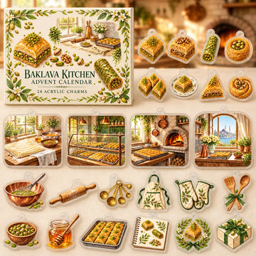 Baklava Making Advent Calendar 2026 - 24-Day Countdown, Acrylic Charms