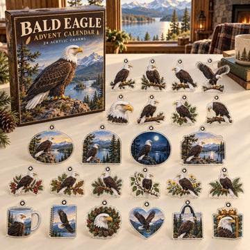 Bald Eagle Advent Calendar 2026 - 24-Day Countdown, Acrylic Charms