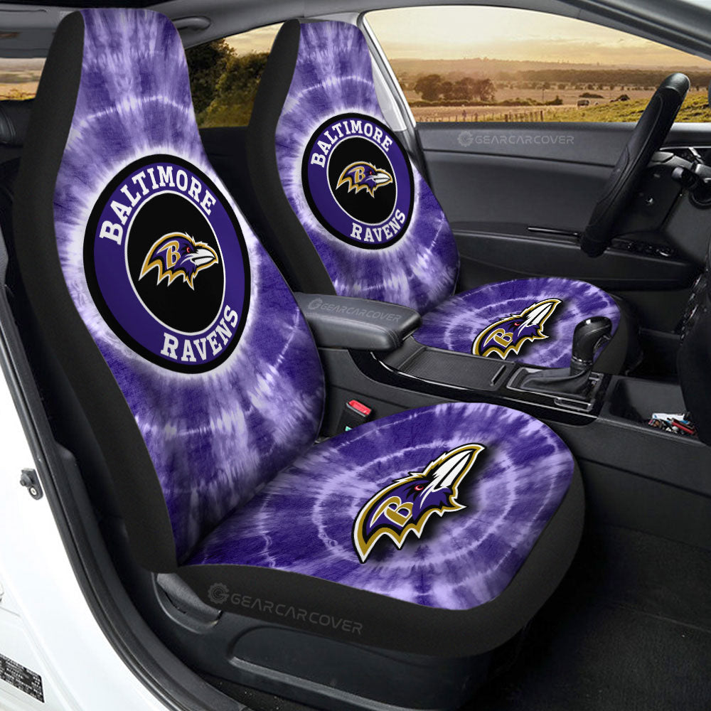Baltimore Ravens Car Seat Covers Custom Tie Dye Car Accessories