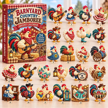 Barnyard Jamboree Advent Calendar 2026 - 24-Day Countdown, Acrylic Charms
