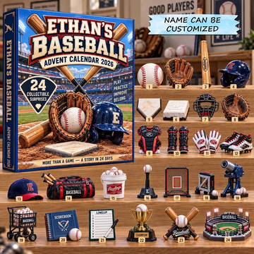 Baseball Advent Calendar 2026 - 24-Day Countdown, Acrylic Charms Every Day Bring New Suprises