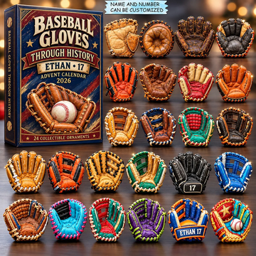 Baseball Gloves Through History Advent Calendar 2026 - 24-Day Countdown, Acrylic Charms Every Day Bring New Suprises