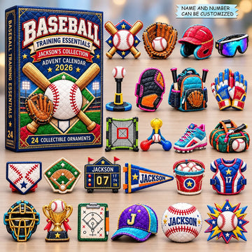 Baseball Training Essentials Advent Calendar 2026 - 24-Day Countdown, Acrylic Charms
