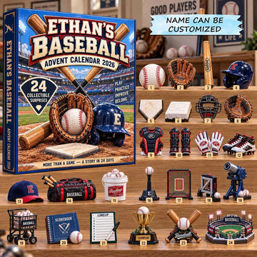 Baseball advent calendar 2026 - 24-Day Countdown, Acrylic Charms