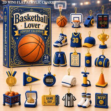 Basketball Blue Theme Advent Calendar 2026 24 Day Festive Countdown Acrylic Charms Blind Box Gift For Basketball Lovers