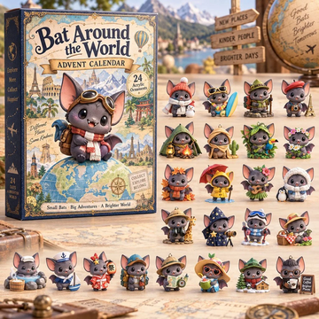 Bat Around the World Advent Calendar 2026 - 24-Day Countdown, Acrylic Charms Every Day Bring New Suprises