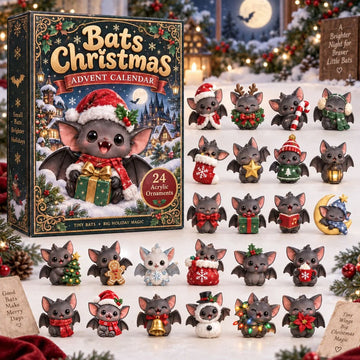 Bats Christmas Advent Calendar 2026 - 24-Day Countdown, Acrylic Charms