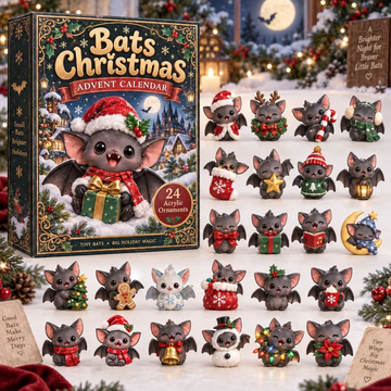 Bats Christmas Advent Calendar 2026 - 24-Day Countdown, Acrylic Charms Every Day Bring New Suprises