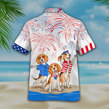 Beagle Aloha Hawaiian Shirts For Summer, Independence Day Happy 4th Of July Hawaiian Shirt For Men Women, Freedom Gift For Dog Lovers, Friend, Patriot