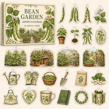 Bean Growing Advent Calendar 2026 - 24-Day Countdown, Acrylic Charms