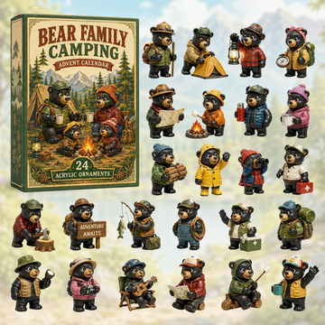 Bear Family Camping Advent Calendar 2026 - 24-Day Countdown, Acrylic Charms Every Day Bring New Suprises