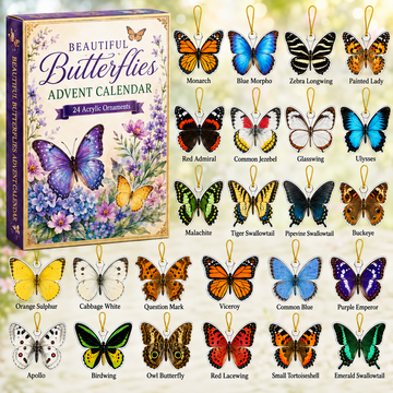 Beautiful Butterflies Advent Calendar 2026 24 Day Festive Countdown Acrylic Charms Blind Box Gift For Butterfly Lovers
