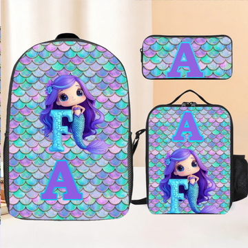 Beautiful Mermaid Letter - Personalized Kid Backpack