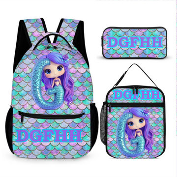 Beautiful Mermaid Letter - Personalized Kid Backpack