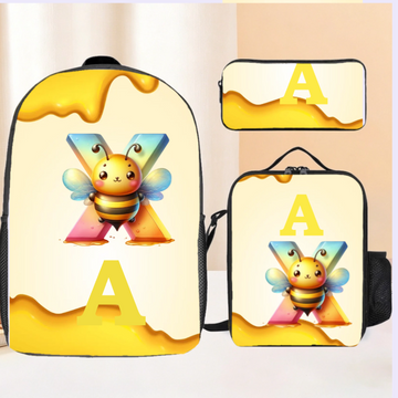 Bee Alphabet Letters Custom Backpack - Personalized Name - Back-to-school Gifts