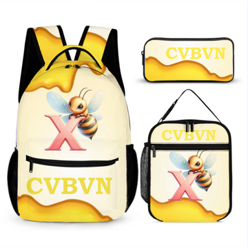 Bee Alphabet Letters Custom Backpack - Personalized Name - Back-to-school Gifts