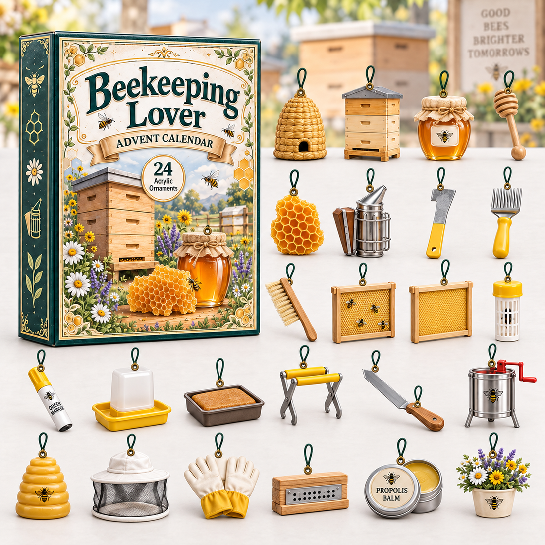 Beekeeping Lover Advent Calendar 2026 24 Day Festive Countdown Acrylic Charms Blind Box Gift For Outdoor Hobby Lovers