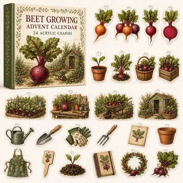 Beet Growing Advent Calendar 2026 - 24-Day Countdown, Acrylic Charms