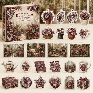 Begonia Advent Calendar 2026 - 24-Day Countdown, Acrylic Charms