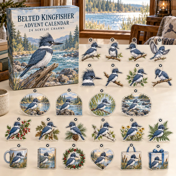 Belted Kingfisher Advent Calendar 2026 - 24-Day Countdown, Acrylic Charms Every Day Bring New Suprises