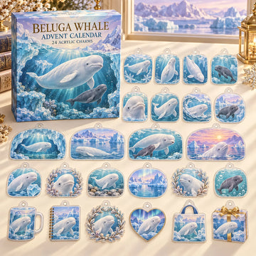 Beluga Whale Advent Calendar 2026 - 24-Day Countdown, Acrylic Charms