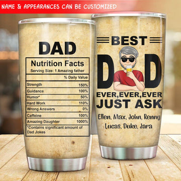 Best Dog Dad Ever Ever Ever Personalized Tumbler