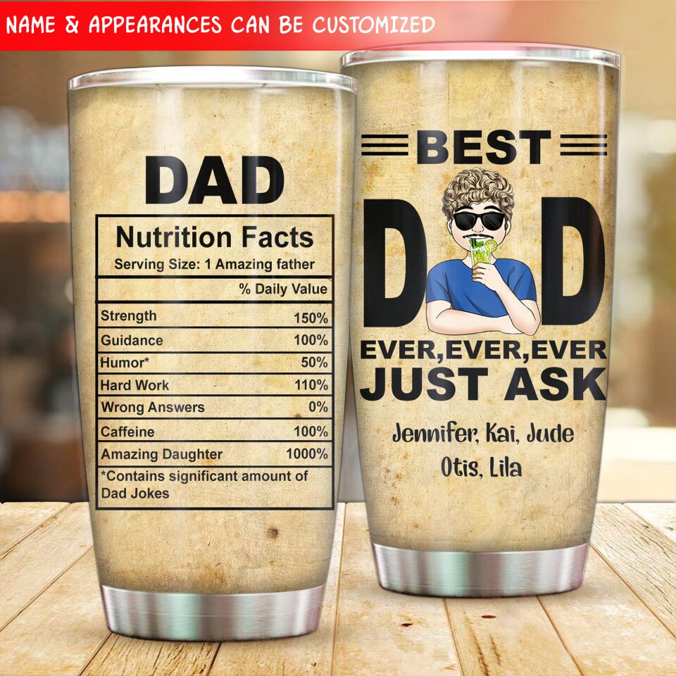 Best Dog Dad Ever Ever Ever Personalized Tumbler