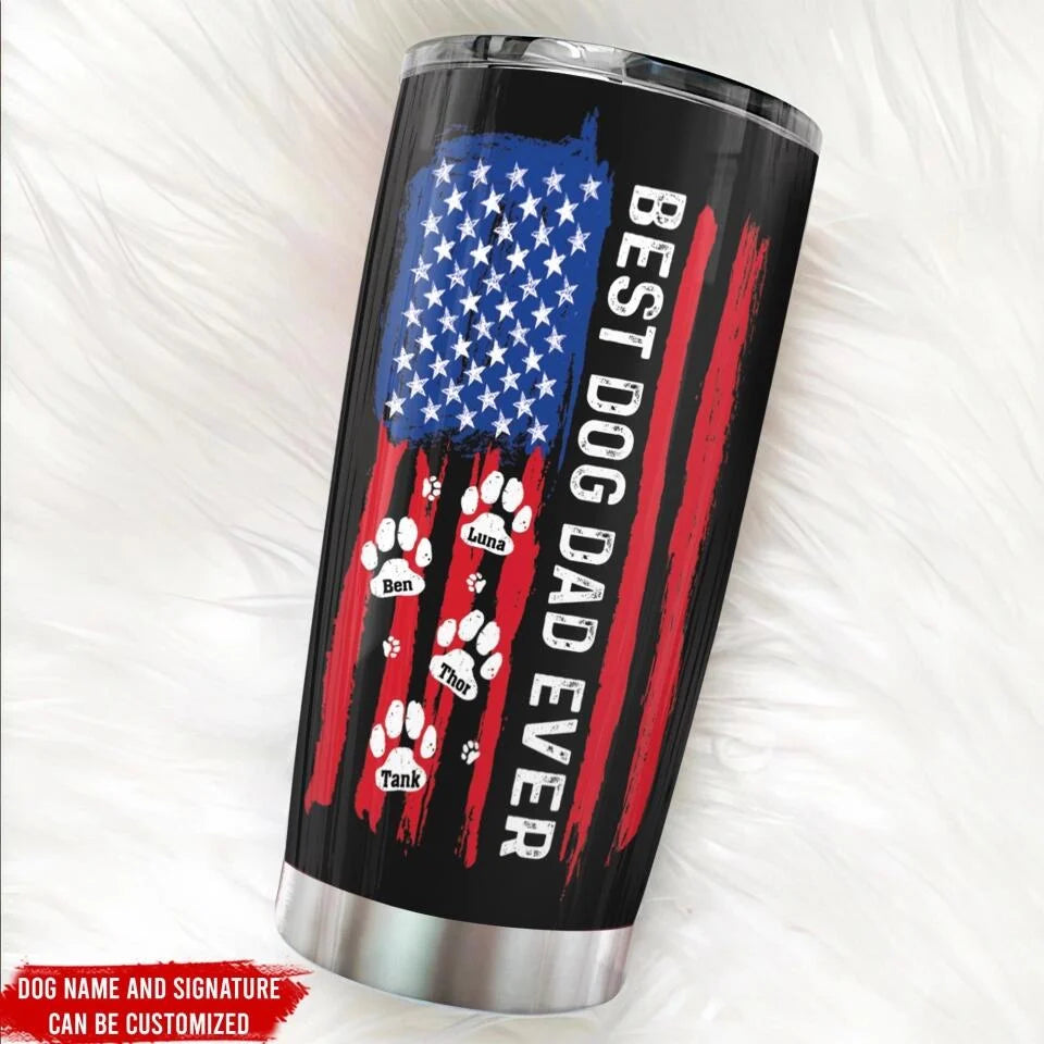 Best Dog Dad Ever Personalized Tumbler