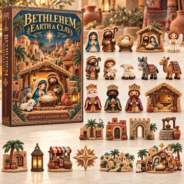 Bethlehem Earth Clay Advent Calendar 2026 - 24-Day Countdown, Acrylic Charms
