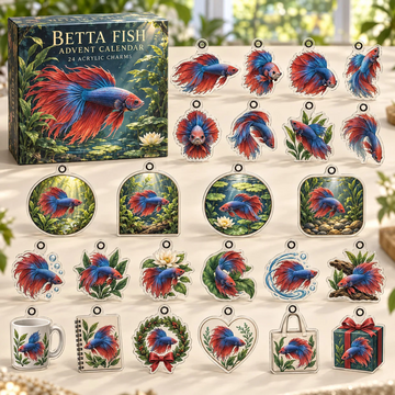 Betta Fish Advent Calendar 2026 - 24-Day Countdown, Acrylic Charms Every Day Bring New Suprises