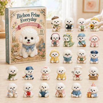 Bichon Frise Everyday Advent Calendar 2026 - 24-Day Countdown, Acrylic Charms Every Day Bring New Suprises