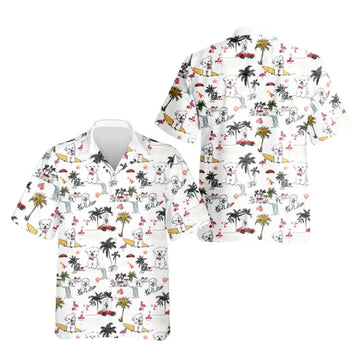 Bichon White Hawaiian Shirt For Men Women, Bichon Dog Lover Hawaiian Shirts HE0135