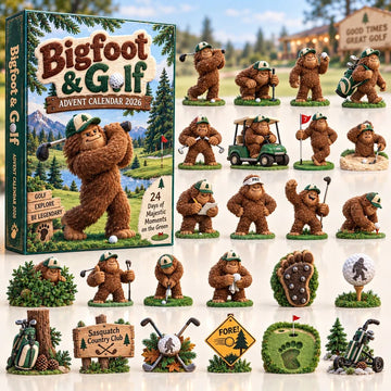 Bigfoot And Golf Advent Calendar 2026 - 24-Day Countdown, Acrylic Charms