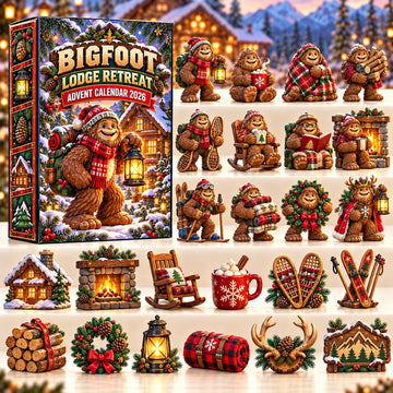 Bigfoot Lodge Retreat Advent Calendar 2026 - 24-Day Countdown, Acrylic Charms