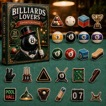 Billiards Player Advent Calendar 2026 - 24-Day Countdown, Acrylic Charms Every Day Bring New Suprises