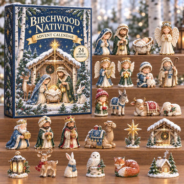 Birchwood Nativity Advent Calendar 2026 - 24-Day Countdown, Acrylic Charms
