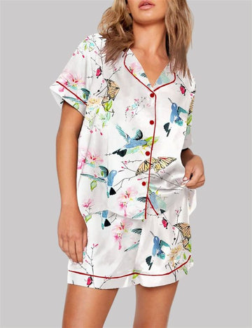 Apres Ski Champagne Pattern Pajama Set For Women