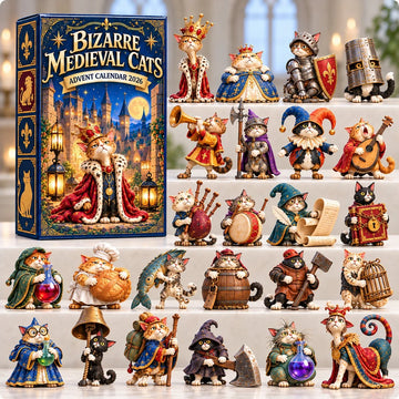 Bizarre Medieval Cats Advent Calendar 2026 - 24-Day Countdown, Acrylic Charms