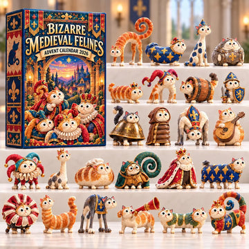Bizarre Medieval Felines Advent Calendar 2026 - 24-Day Countdown, Acrylic Charms