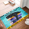 Black Cat Doormat - Black Cat Bookstore My Weekend Is All Booked Blue Doormat - Gifts For Cat Lovers1