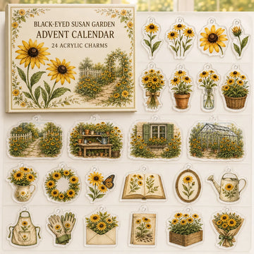 Black Eyed Susan Advent Calendar 2026 - 24-Day Countdown, Acrylic Charms
