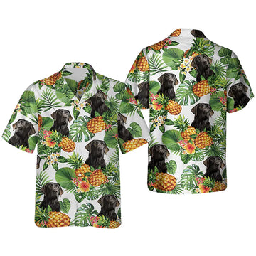 Black Lab Labrador Pineapple Hawaiian Shirt For Men Women, Tropical Labrador Hawaiian Shirt HE0272